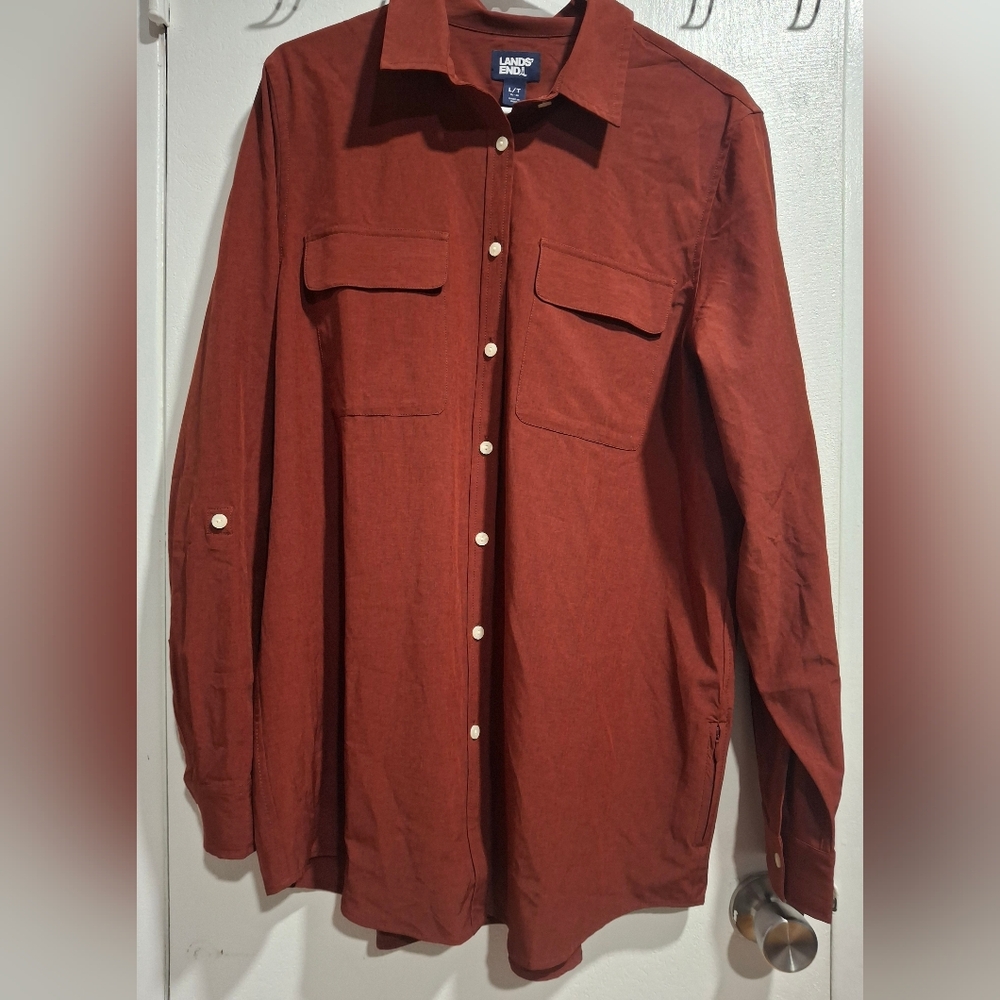 Lands' End Terracotta Shirt.size L